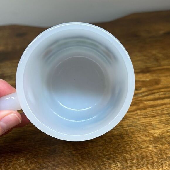 Vintage Glasbake Milk Glass Coffee Mug I’d Rather Be Rich than Beautiful - Picture 4 of 6